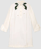 Leaf Embroidered Ruffle Dress - DESIGNER INSPIRED FASHIONS