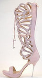 Studded Gladiator Sandals - Blue and Black, Pink, Black