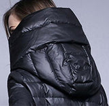 Long Paneled Puffer Down Coat