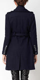 Belted Navy Wool Coat - DESIGNER INSPIRED FASHIONS