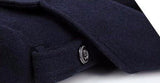 Belted Navy Wool Coat - DESIGNER INSPIRED FASHIONS