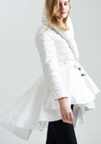 Down Coat with Skirt, White