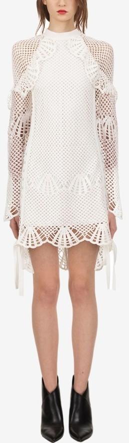 High Neck Crochet Tunic Dress
