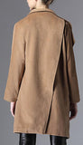 Camel Oversized Collar Wool & Cashmere Coat - DESIGNER INSPIRED FASHIONS