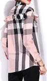 Ruffle Check Print Shirt