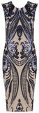 Stretch Sequin Dress - Blue or Nude/Beige