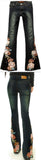 Beaded Floral Embroidered Flared Jeans - DESIGNER INSPIRED FASHIONS