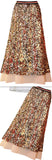 Sequin-Embellished Midi Skirt with Tulle Hem - DESIGNER INSPIRED FASHIONS
