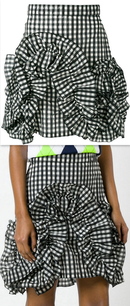 Gingham Ruffle Mini Skirt - DESIGNER INSPIRED FASHIONS