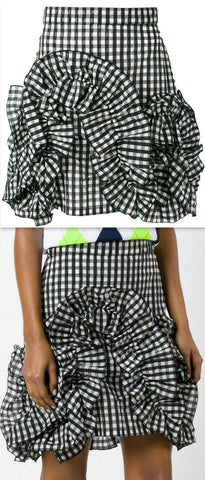 Gingham Ruffle Mini Skirt - DESIGNER INSPIRED FASHIONS