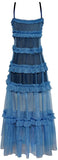 Ruffled Mesh Midi Dress