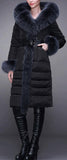 Fur-Trim Paneled Puffer Coat