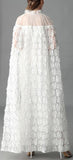 Floral Lace Cloak-Gown in White