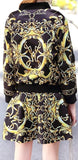Printed Jacket & Mini Skirt Set