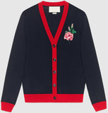 Embroidered Wool-Blend Cardigan Sweater - DESIGNER INSPIRED FASHIONS