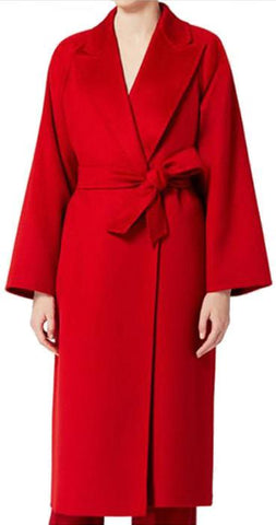 Cashmere & Wool Coat in Red - DESIGNER INSPIRED FASHIONS
