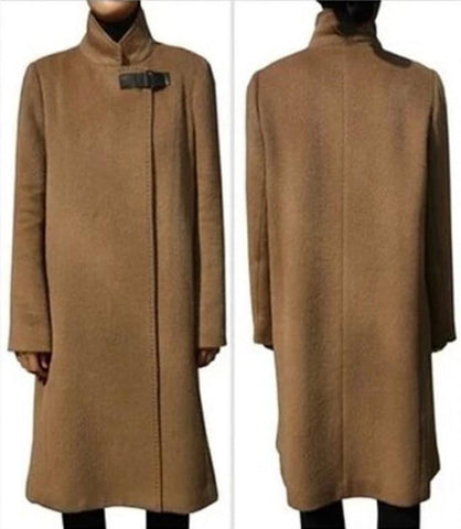Buckle Cashmere & Wool Blend Coat in Camel - DESIGNER INSPIRED FASHIONS