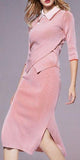 Asymmetric Knit Sweater and Skirt Set