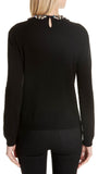 Black Embellished Butterfly Neck Sweater
