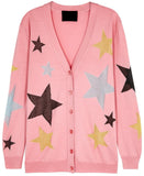 Star Print Cardigan Sweater
