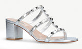 Rockstud Mules, Silver
