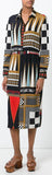 Backgammon Print Shirt-Dress - DESIGNER INSPIRED FASHIONS