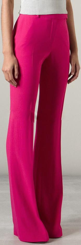 Flared-Leg Dress Pants-Hot Pink - DESIGNER INSPIRED FASHIONS