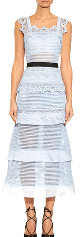 'Petunia' Ruffled Tiered Midi Dress - DESIGNER INSPIRED FASHIONS