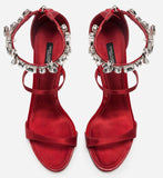 Satin Sandals with Embroidery | DESIGNER INSPIRED FASHIONS