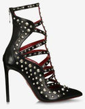 Star Strappy Studded Pumps in Black - DESIGNER INSPIRED FASHIONS