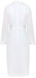 Belted White Sheath Dress