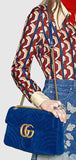 GG Marmont Medium Velvet Crossbody Bag - Black, Pink or Blue