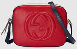 GG Soho Leather Shoulder Bag - (Red, Pink or Navy Blue) - DESIGNER INSPIRED FASHIONS