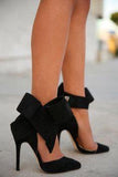 Suede Ribbon Bow Pumps - ( Variety of Colors to choose from ) - DESIGNER INSPIRED FASHIONS