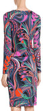 'Grasshopper' Long Sleeve Ruched Silk Dress - DESIGNER INSPIRED FASHIONS
