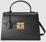Padlock GG Signature Top-Handle Leather Bag - (Black, Red, Pink) - DESIGNER INSPIRED FASHIONS