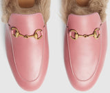 Princetown Horsebit Fur-Lined Leather Loafer-Slippers - (Pink, Red, Black) - DESIGNER INSPIRED FASHIONS