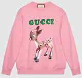 Logo Bambi Print Cotton Sweatshirt