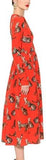 'Zambia' Cat Printed Dress in Red - DESIGNER INSPIRED FASHIONS