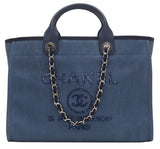 Large Canvas With Sequins Deauville Tote, Navy **Limited Stock** - DESIGNER INSPIRED FASHIONS