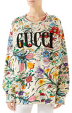 Floral Print Oversize Sweatshirt with Logo