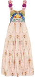 Applique Flower-Strap Embroidered Long Dress - DESIGNER INSPIRED FASHIONS