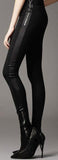 Black Size Zip Faux-Leather Paneled Skinny Pants - DESIGNER INSPIRED FASHIONS
