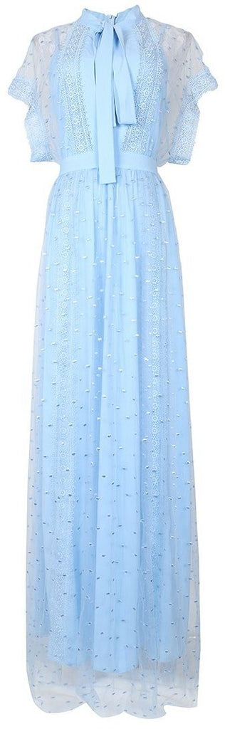 Polka Dot Tulle Sleeveless Maxi Dress