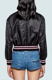 Cats Patch Bomber Jacket, Black