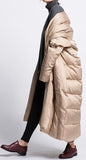 Paneled Puffer Coat - Red, Champagne, or Black