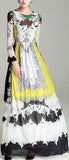 Printed Long-Sleeve Maxi Dress
