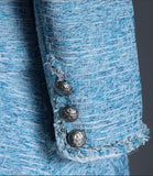 Tweed Jacket in Light Blue - DESIGNER INSPIRED FASHIONS