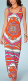 Long Printed Jersey Silk Tank Dress-Multicolor - DESIGNER INSPIRED FASHIONS
