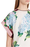 Hydrangea Print Silk Top - DESIGNER INSPIRED FASHIONS